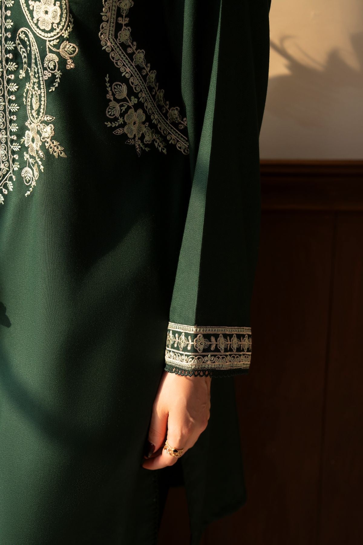Naaz – deep forest green embroidered 3-piece suit | Samara Collection