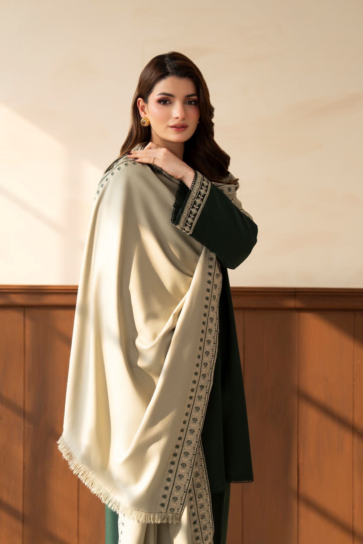 Naaz – deep forest green embroidered 3-piece suit | Samara Collection